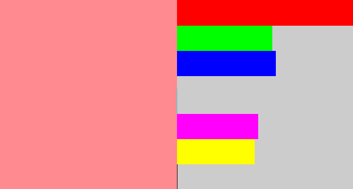 Hex color #ff8a90 - blush pink