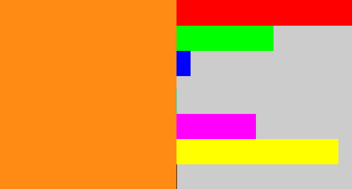 Hex color #ff8b15 - tangerine