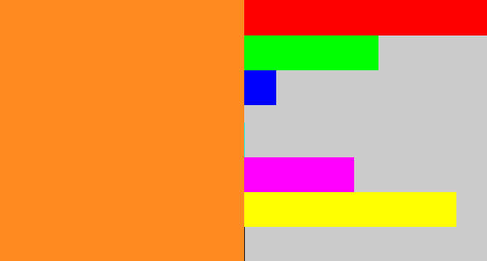 Hex color #ff8b21 - tangerine
