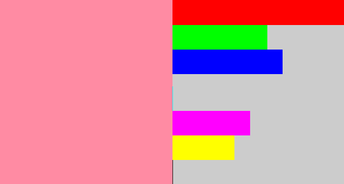 Hex color #ff8ba3 - rosa