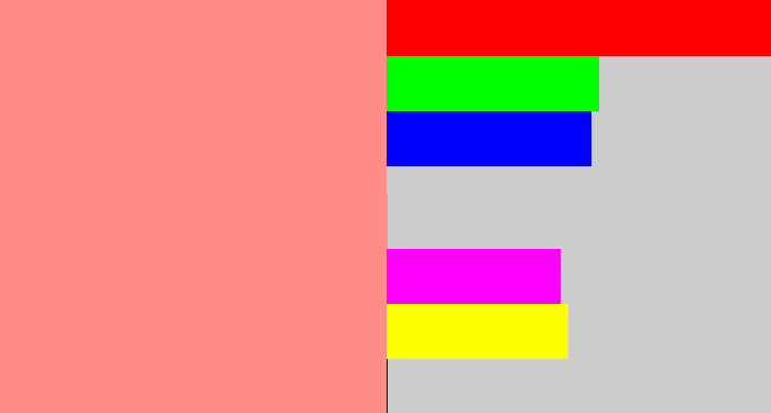 Hex color #ff8c86 - blush pink