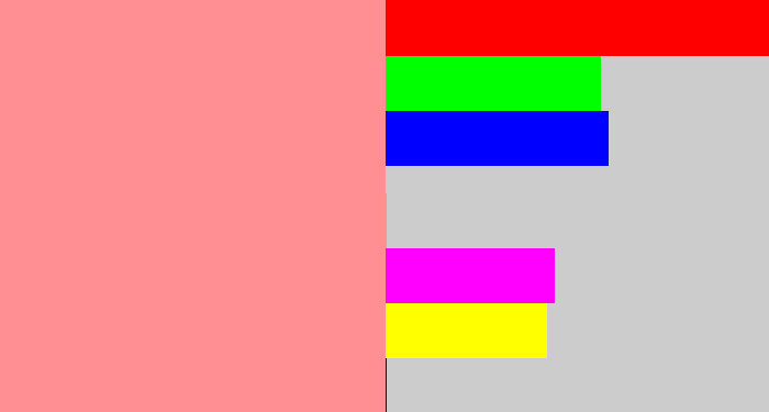 Hex color #ff8f93 - rose pink
