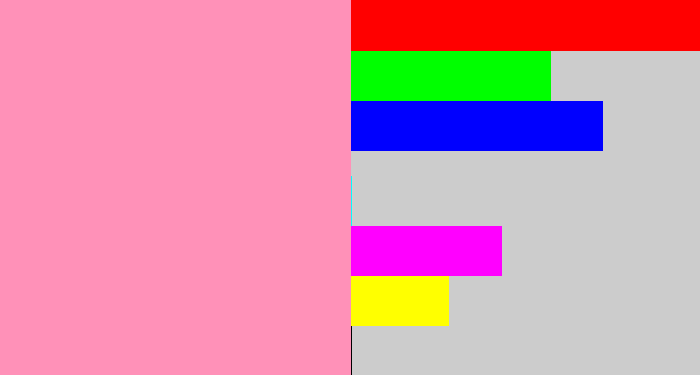 Hex color #ff91b8 - pink
