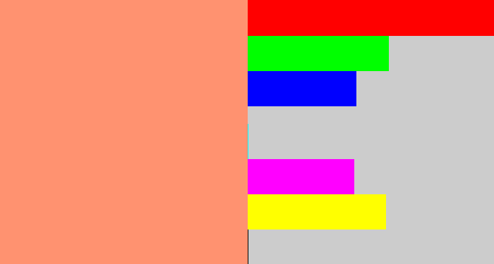 Hex color #ff9270 - salmon