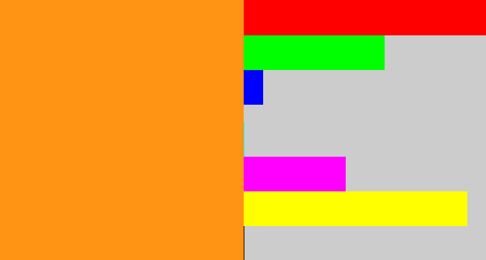 Hex color #ff9314 - tangerine