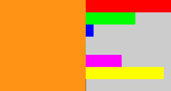 Hex color #ff9316 - tangerine