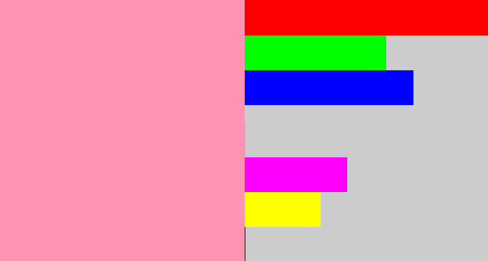 Hex color #ff93b1 - pinky