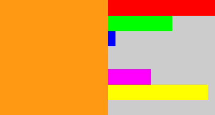 Hex color #ff9813 - tangerine