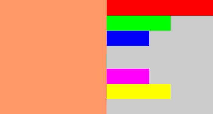 Hex color #ff9866 - pale orange
