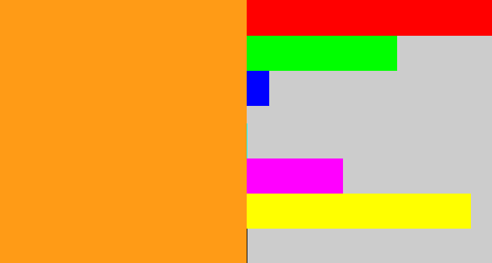 Hex color #ff9b16 - tangerine