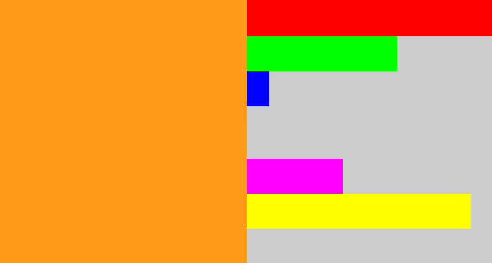 Hex color #ff9b18 - tangerine