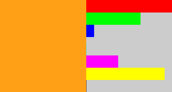 Hex color #ffa017 - yellowish orange