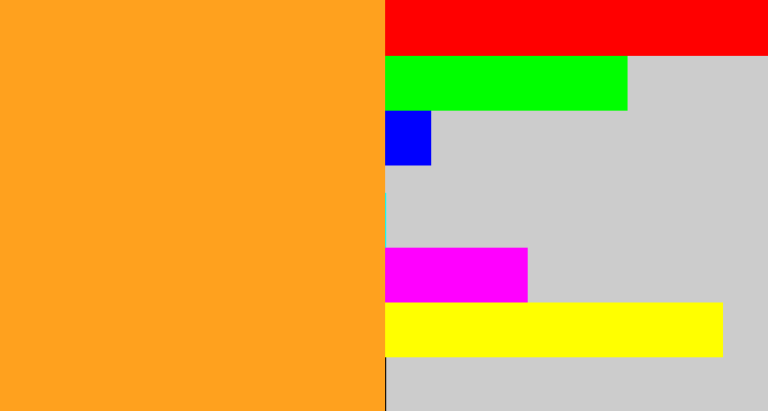 Hex color #ffa11e - mango