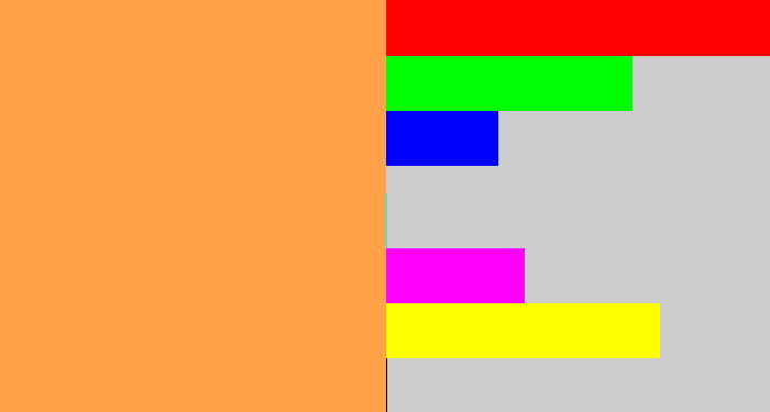 Hex color #ffa24a - light orange