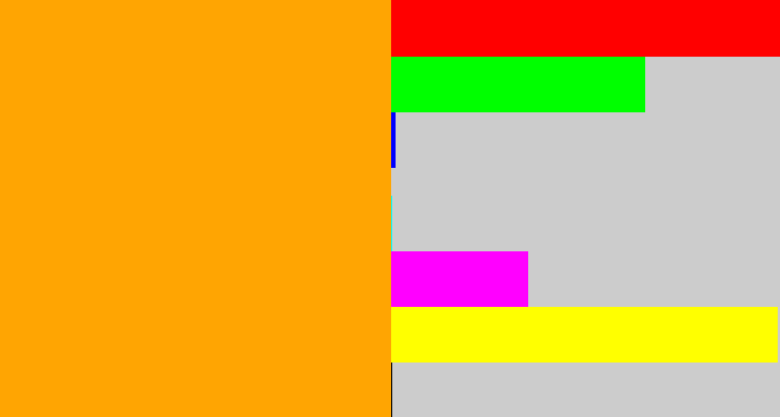 Hex color #ffa502 - orange yellow
