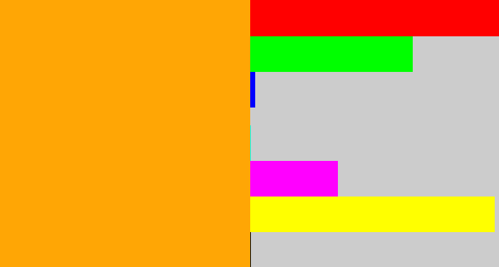 Hex color #ffa605 - orange yellow