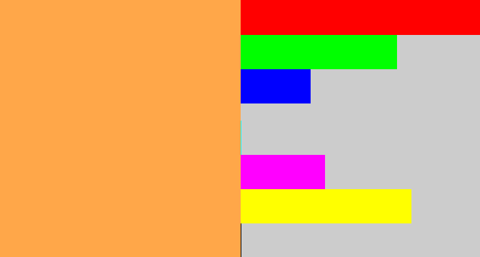 Hex color #ffa749 - light orange