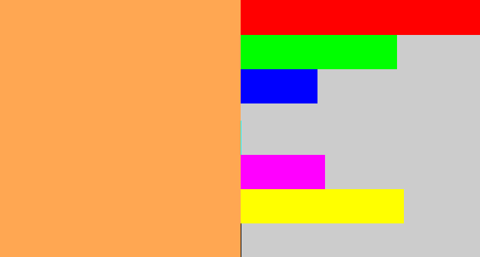 Hex color #ffa752 - pale orange
