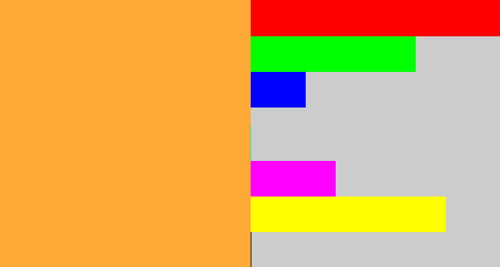 Hex color #ffa937 - mango