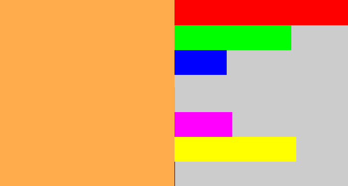 Hex color #ffac4c - light orange