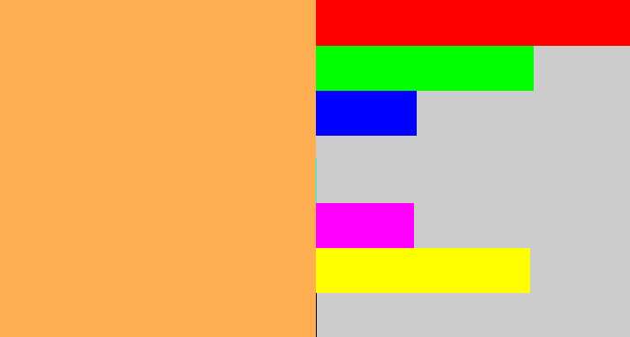 Hex color #ffaf51 - pale orange