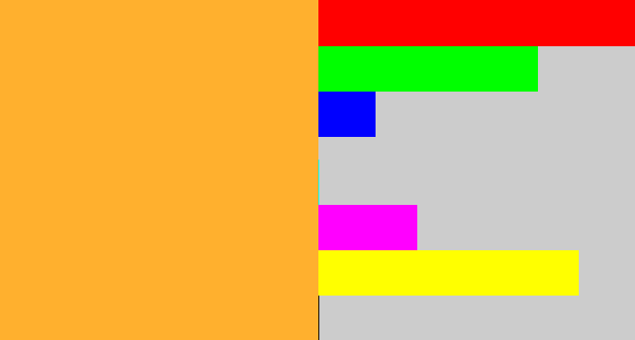 Hex color #ffb02e - mango