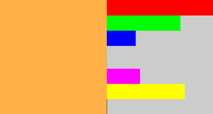 Hex color #ffb046 - butterscotch