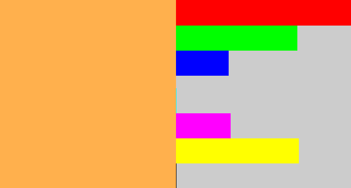 Hex color #ffb04d - butterscotch