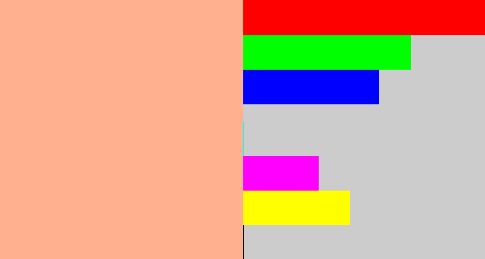 Hex color #ffb08e - light salmon