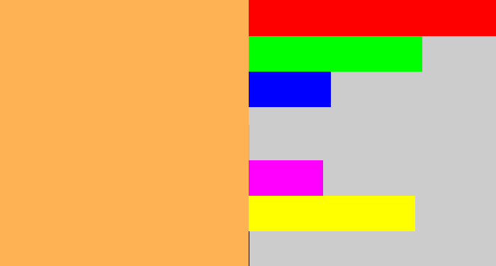 Hex color #ffb254 - pale orange
