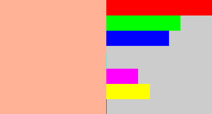 Hex color #ffb296 - pale salmon