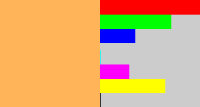 Hex color #ffb459 - pale orange