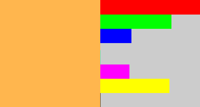Hex color #ffb64e - butterscotch