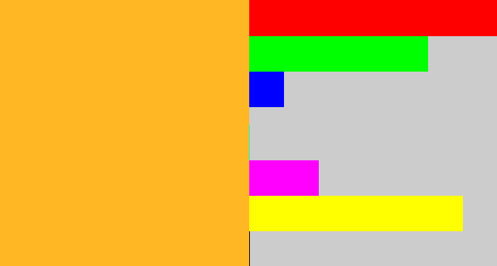 Hex color #ffb724 - orangey yellow