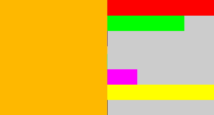 Hex color #ffb800 - yellow orange