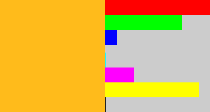 Hex color #ffbb1b - orangey yellow