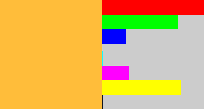 Hex color #ffbd3a - butterscotch