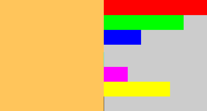 Hex color #ffc55b - maize