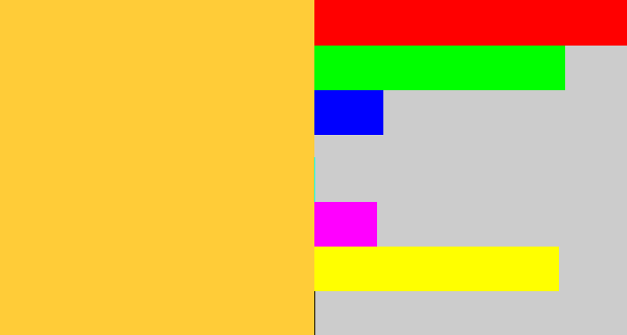 Hex color #ffcc38 - macaroni and cheese