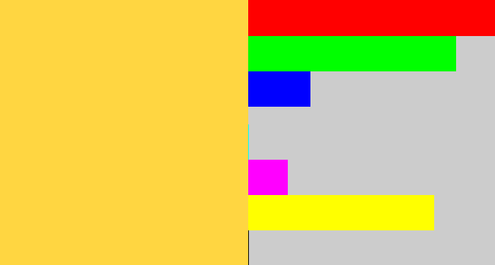 Hex color #ffd641 - maize