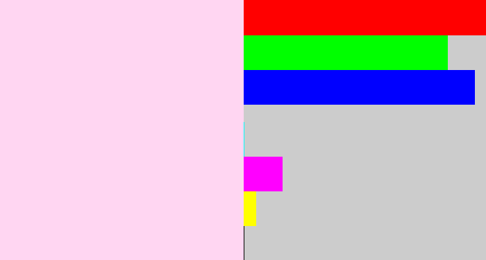 Hex color #ffd6f2 - pale mauve