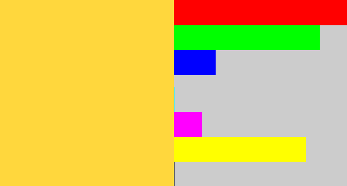 Hex color #ffd73d - maize