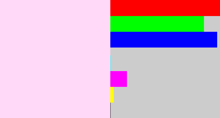 Hex color #ffd9f7 - pale mauve