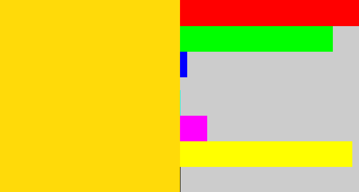 Hex color #ffda09 - dandelion