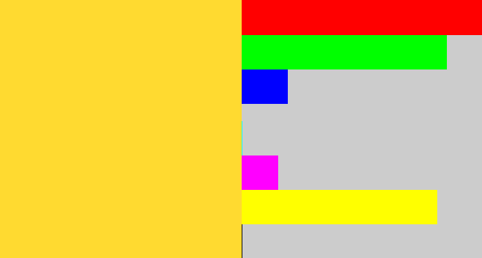 Hex color #ffda30 - sun yellow