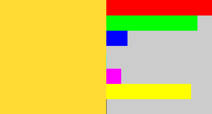 Hex color #ffdb33 - sun yellow