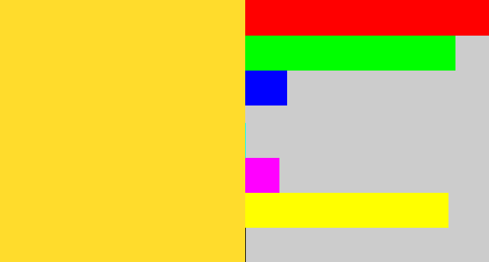 Hex color #ffdc2c - sun yellow
