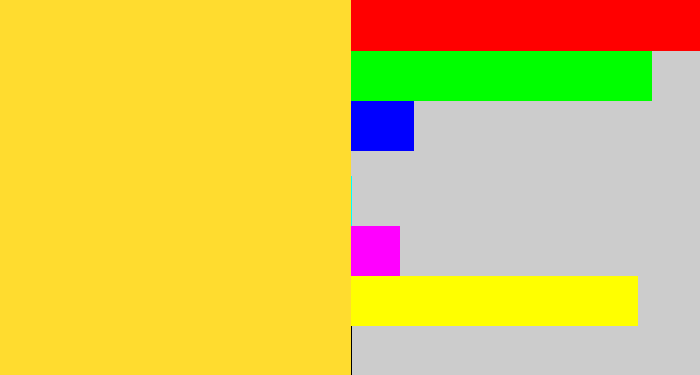 Hex color #ffdc2f - sun yellow