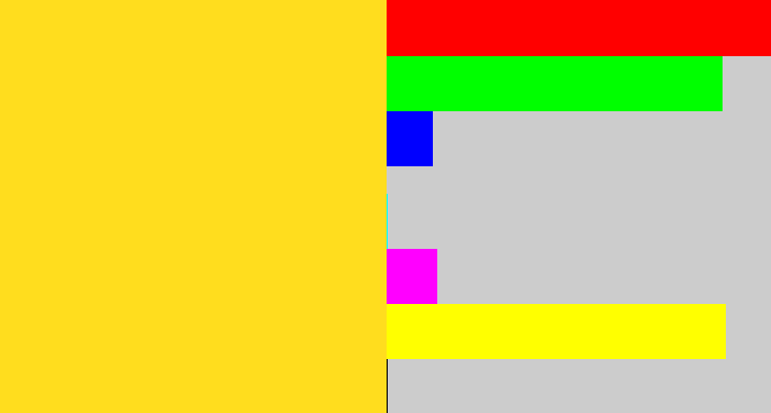Hex color #ffdd1e - sun yellow