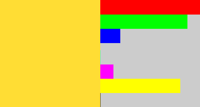 Hex color #ffdd34 - sun yellow